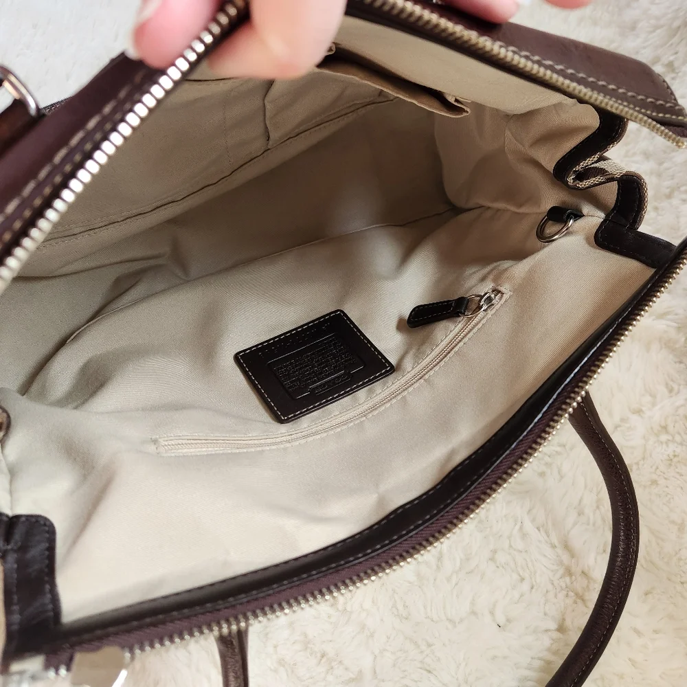 Coach Brown Signature Hampton Satchel Vintage Y2K - Picture 7 of 15